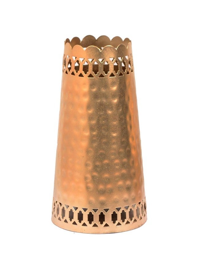 Skywalk Hand Crafted Metal Flower Vase or Home Decoration (8 Inch, Gold) - Image 2